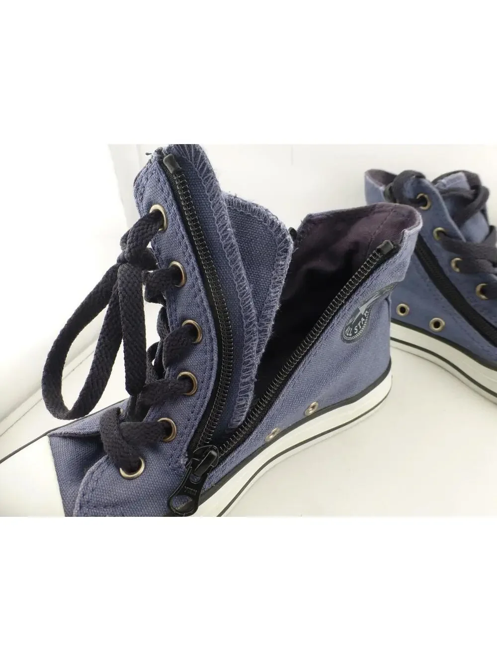 Converse All Star Chuck Taylor High Top Sneakers Blue Side Zip Women's US 1 - P1 - Picture 9 of 11